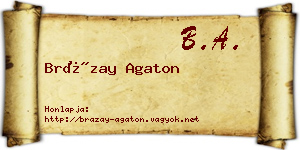 Brázay Agaton névjegykártya